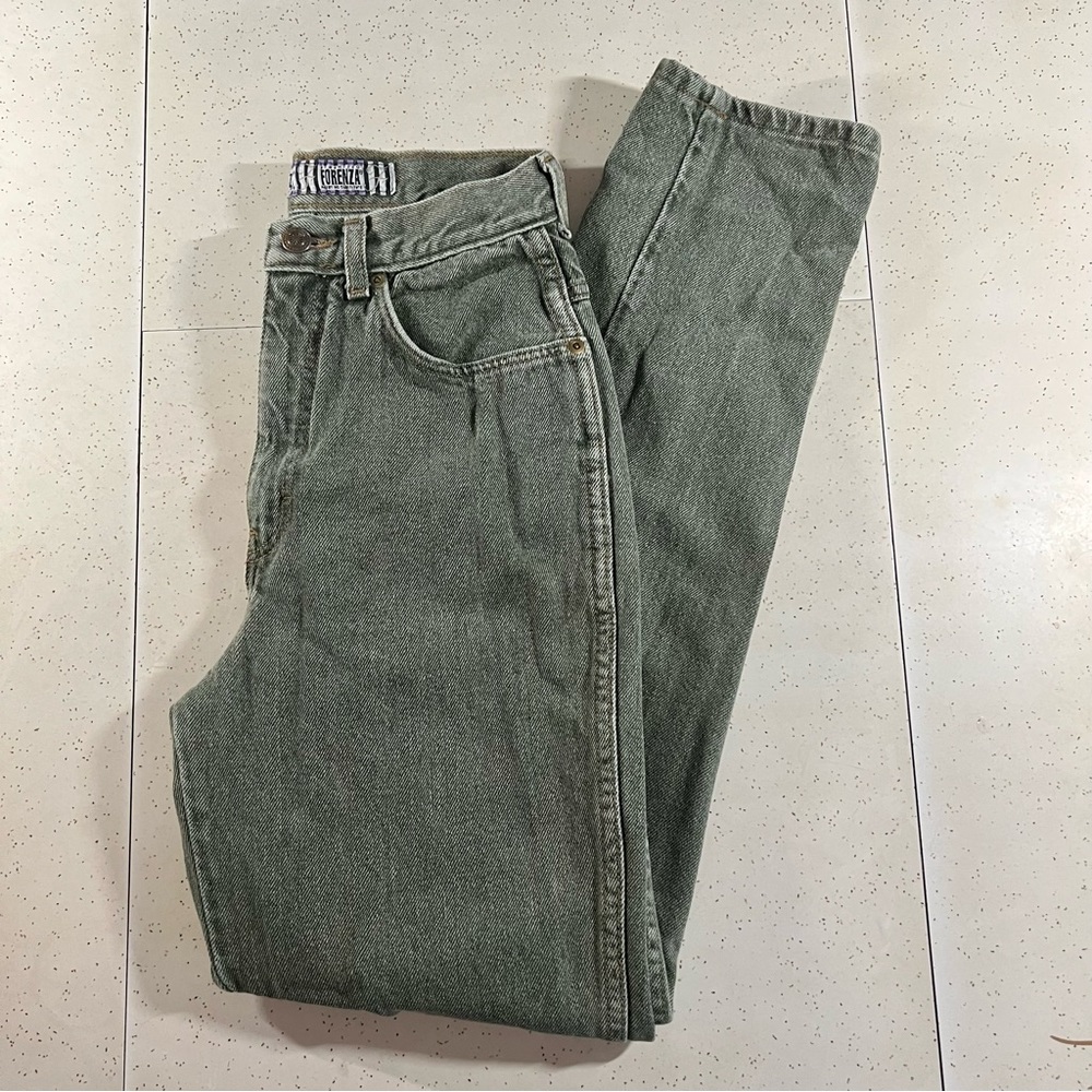 vintage high waisted gray/green forenza jeans